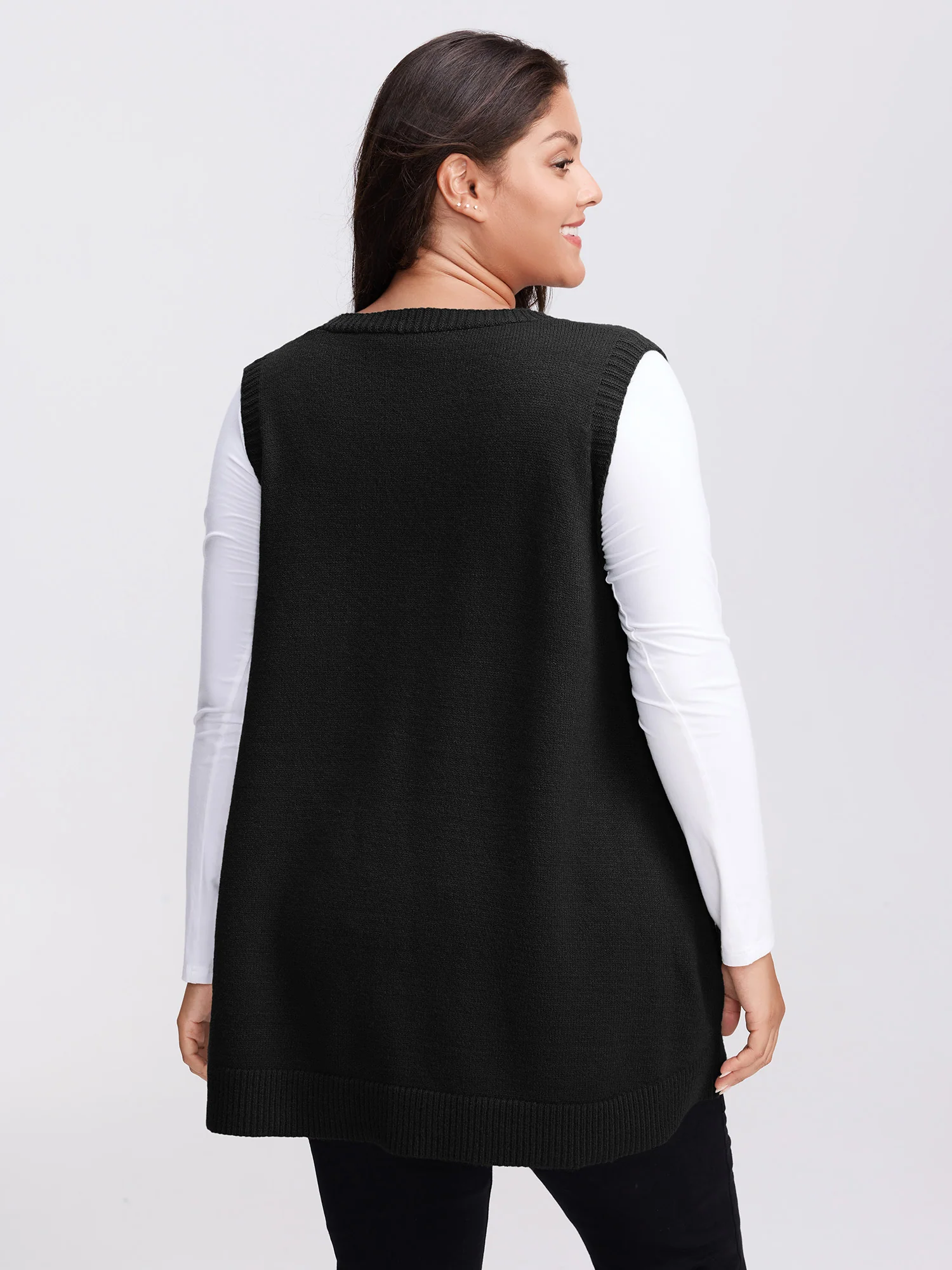 A-Line Pockets V-Neck Pullover - Image 4