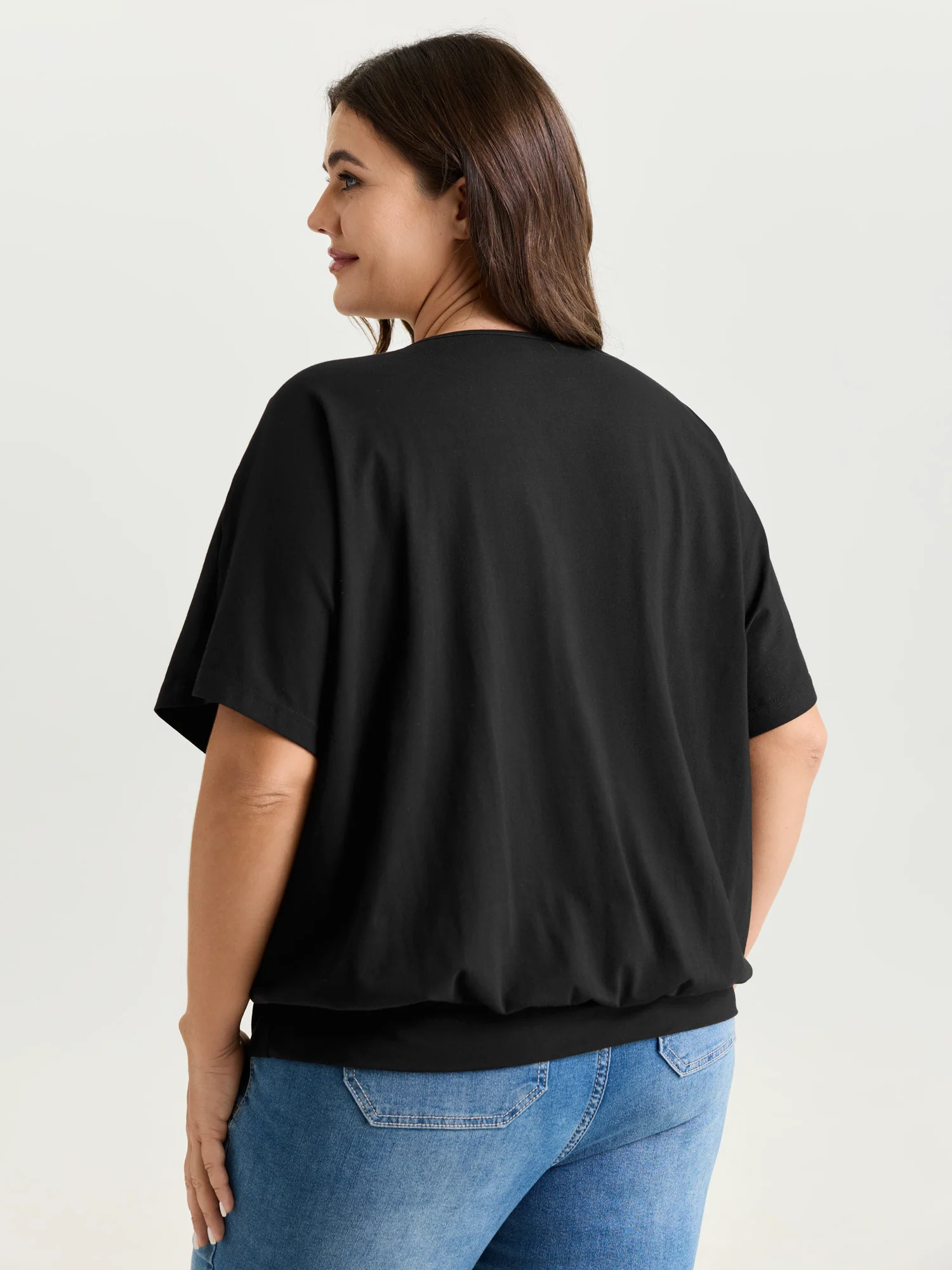 Batwing Sleeve Bubble Hem T-Shirt - Image 4