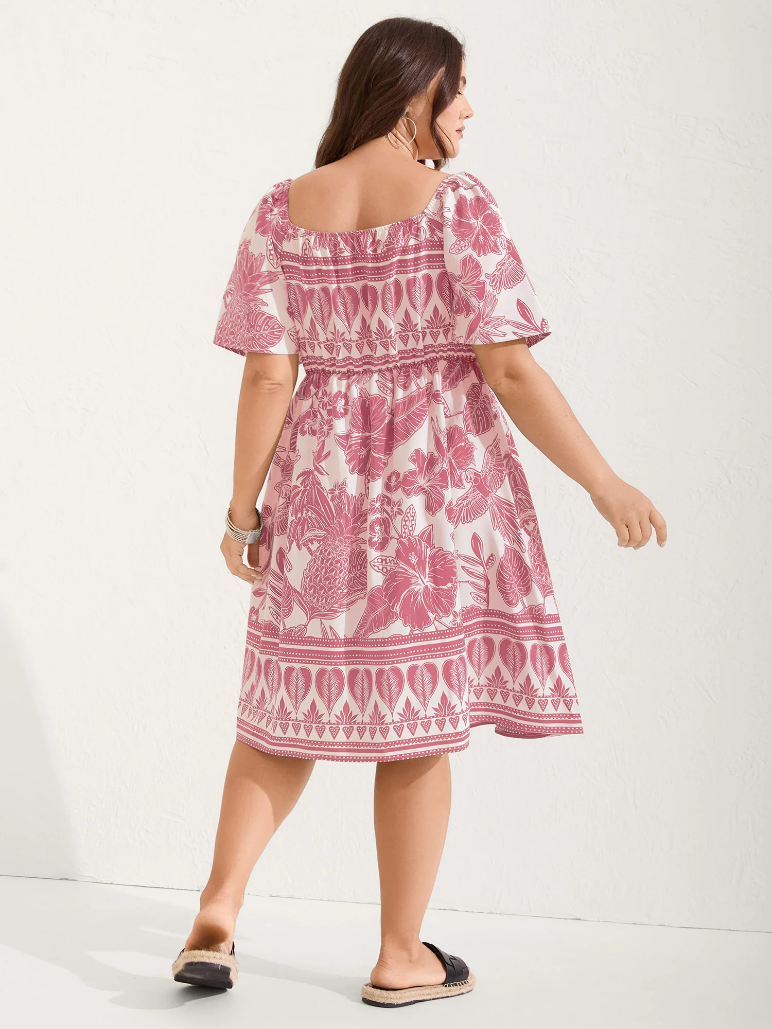 Boho Print Fit Flare Pockets Mini Dress - Image 15
