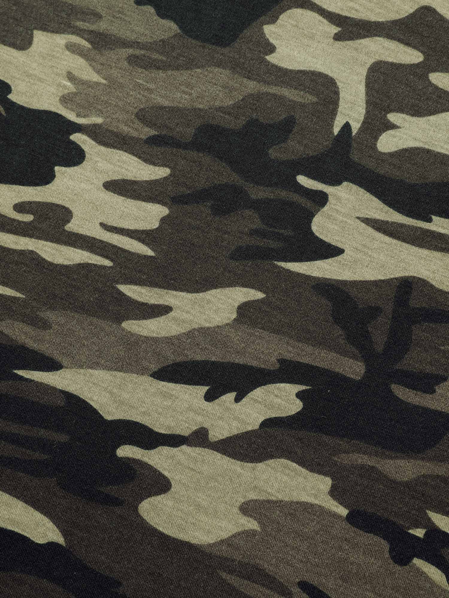 Camouflage Print Raglan Sleeve T-Shirt - Image 5