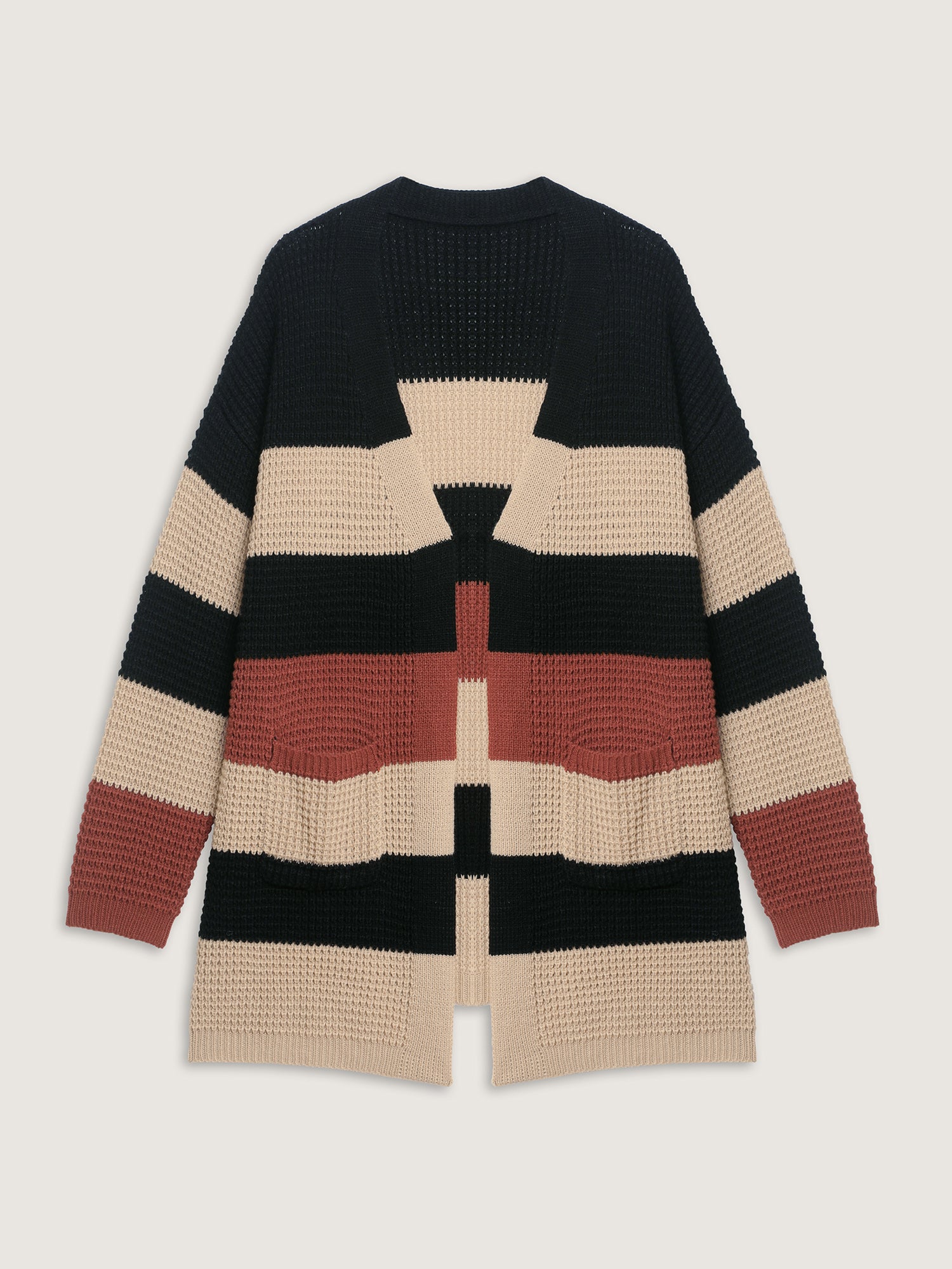 Color Block Textured Pockets Knit Cardigan - Image 7