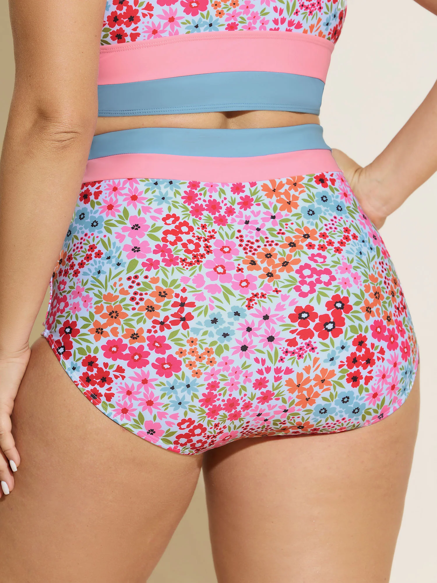 Colorful Floral Print Swim Bottoms - Image 5