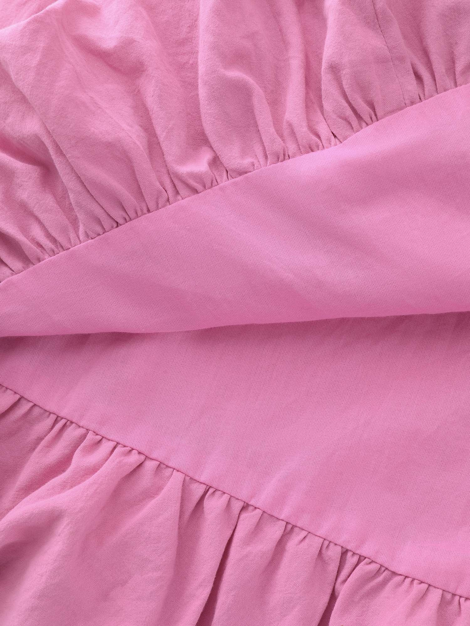 Cotton Pockets Bubble Hem Midi Skirt - Image 7