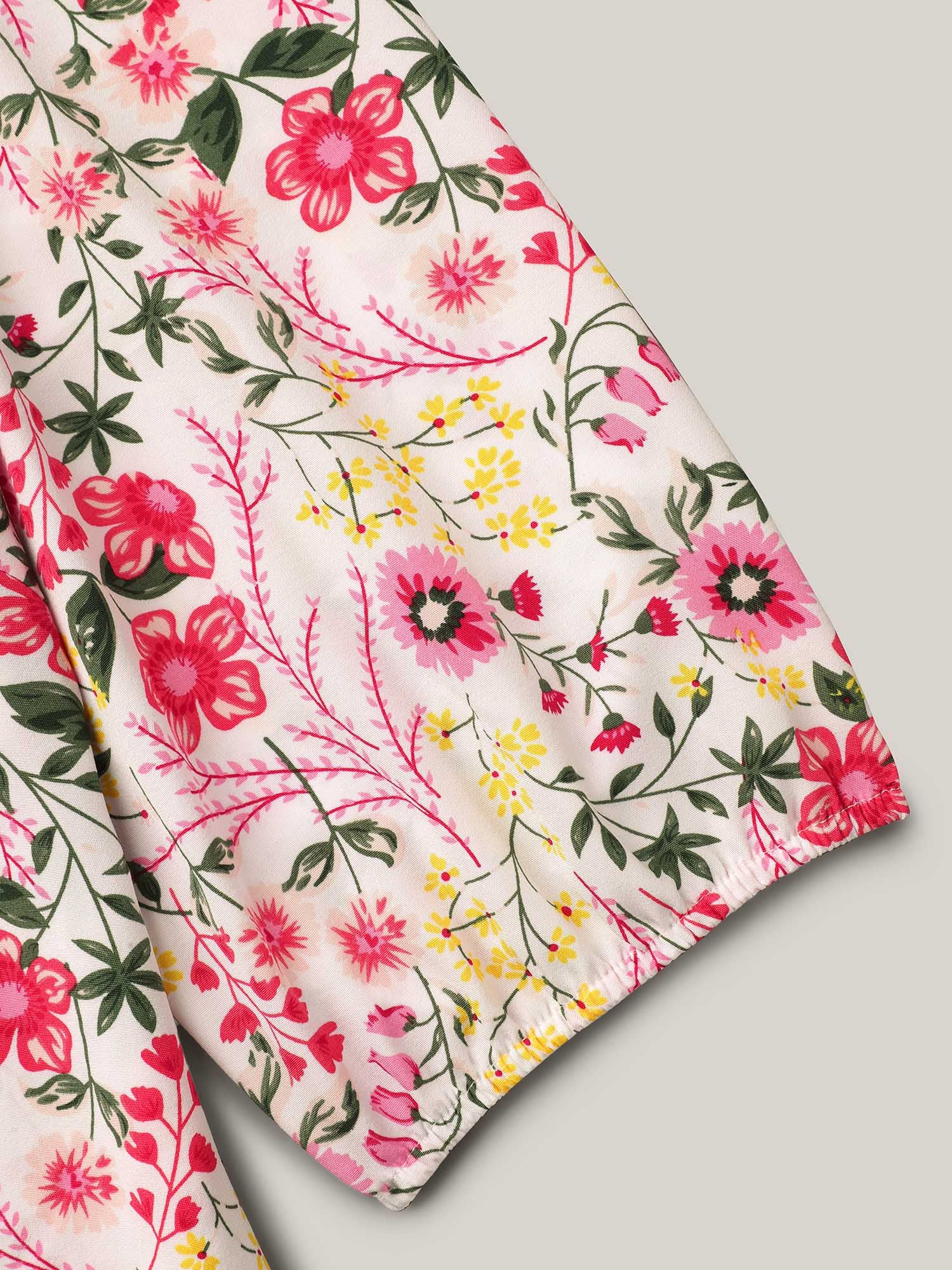 Floral Print Notched Collar Shirt - Image 5