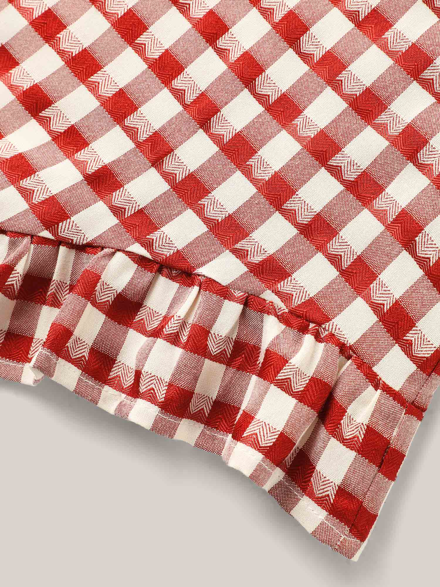 Gingham Print Button Back Blouse - Image 5