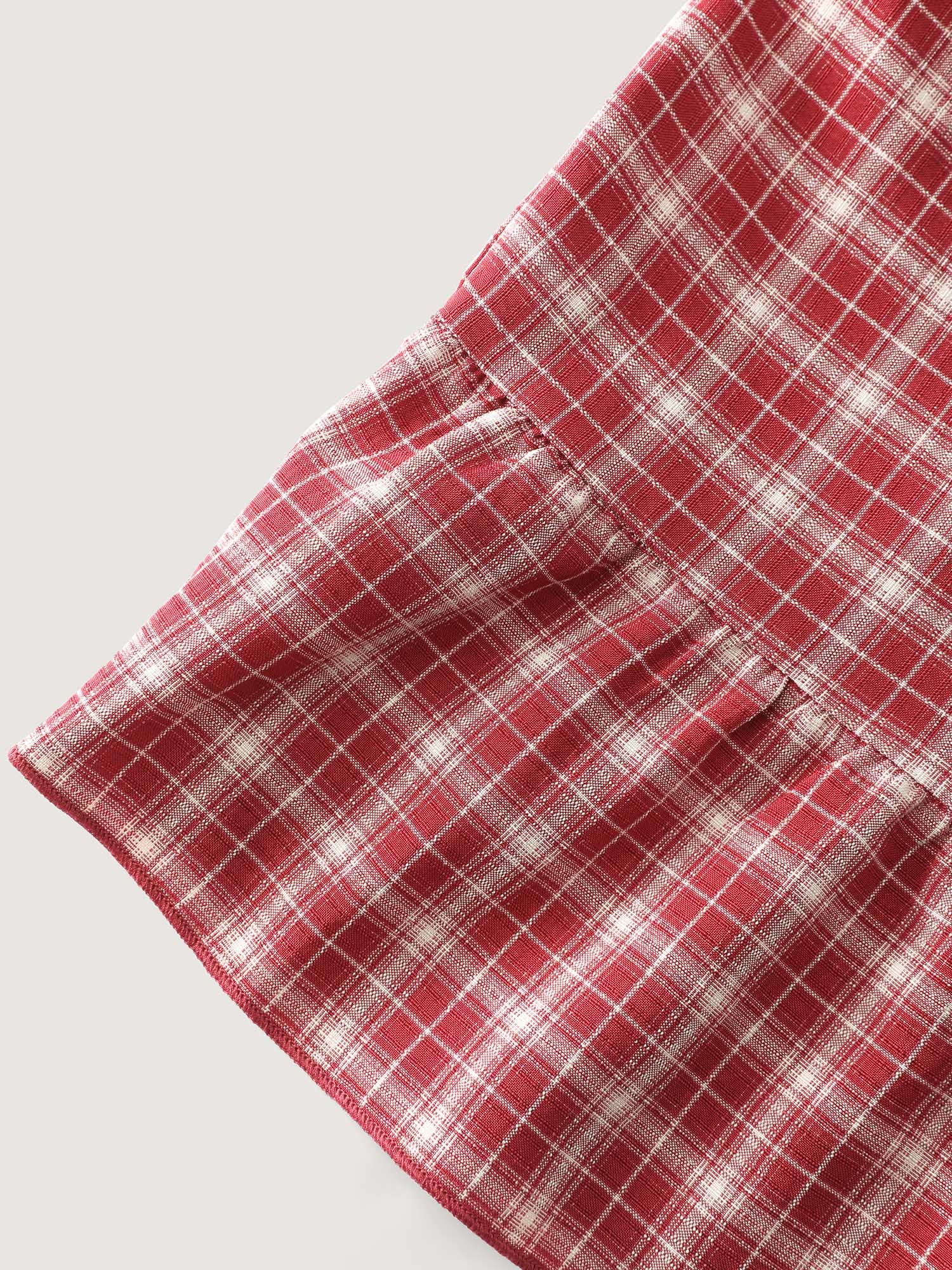 Gingham Print Ruffled Hem Co-Ord Pajama Set - Image 26