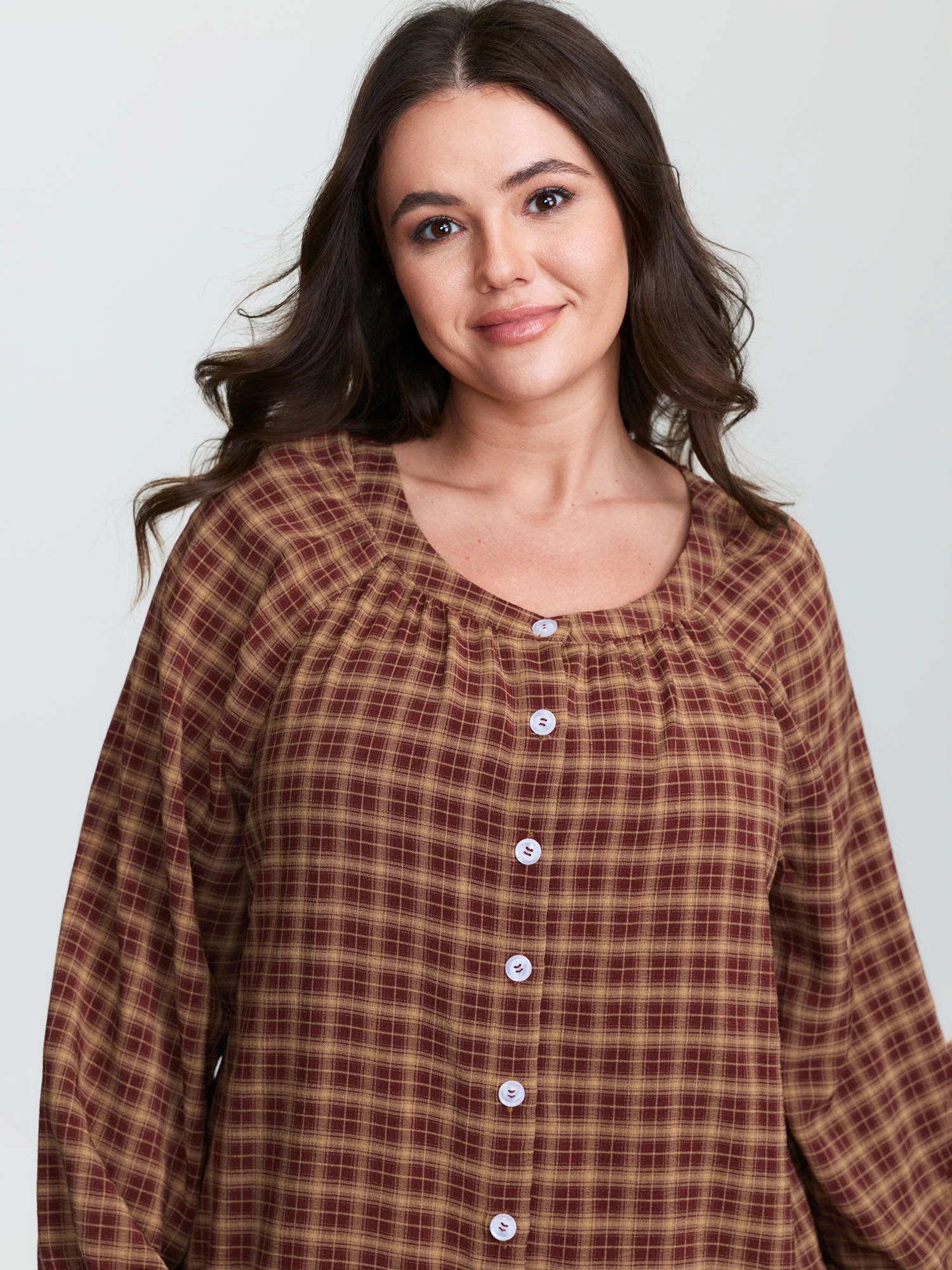 Gingham Print Ruffled Hem Co-Ord Pajama Set - Image 9