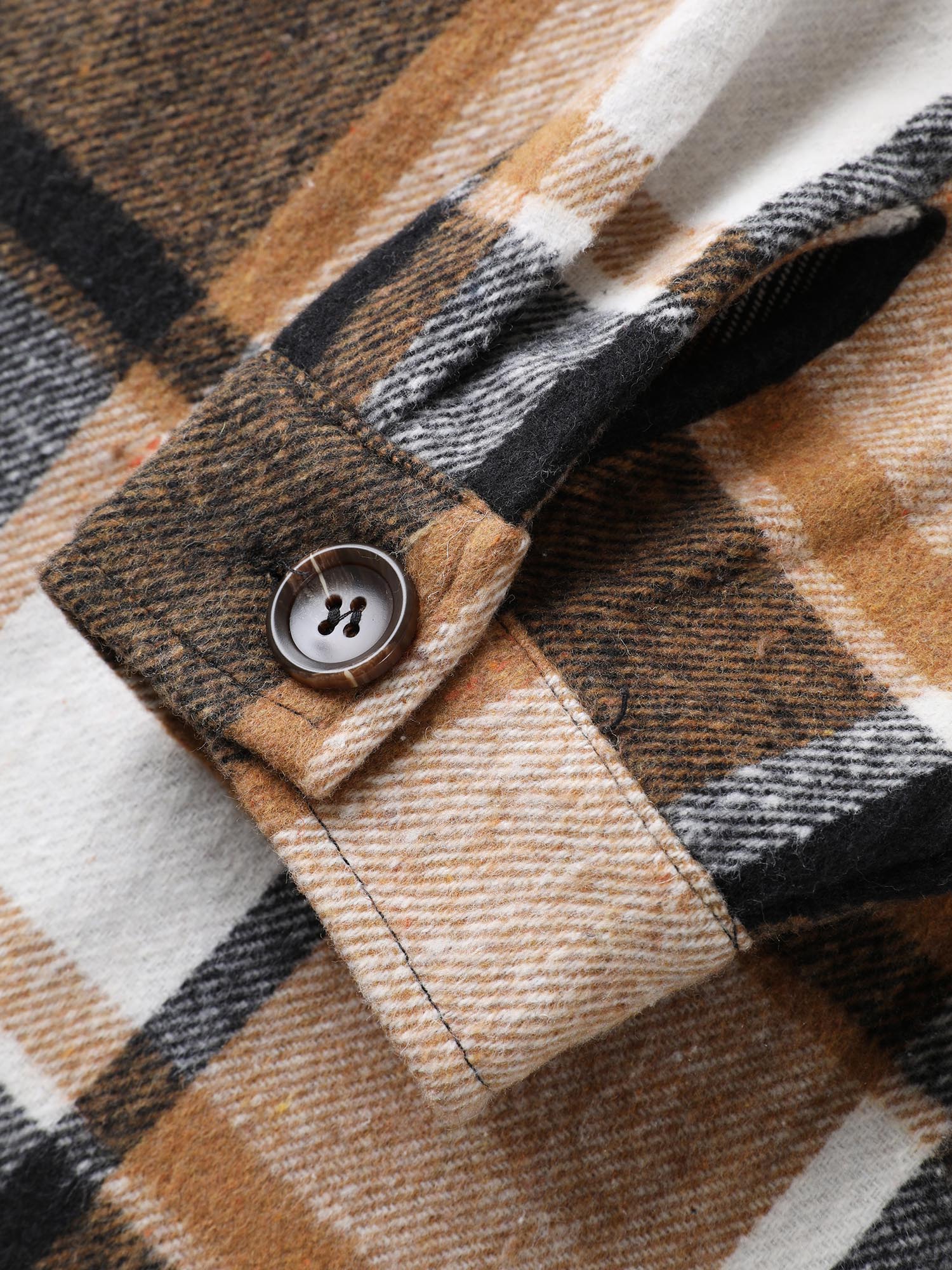 Plaid Chest Pockets Long Jacket - Image 13