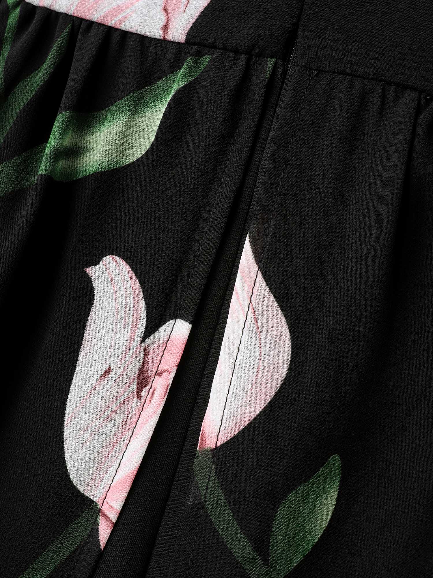 Hidden Zipper Floral Layered Pockets Jumpsuit - Image 6