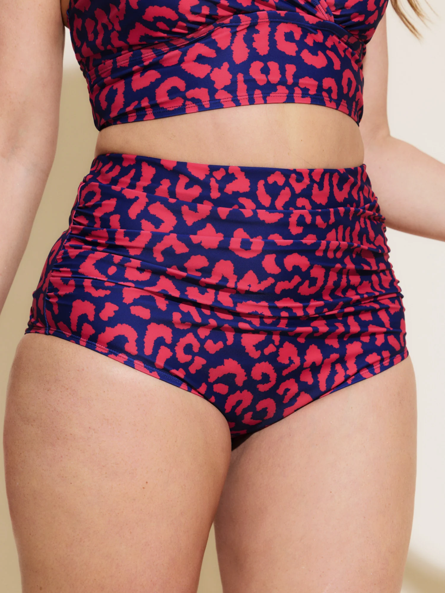 Leopard Print Ruched Tight-Fit Bikini Bottoms - Image 27