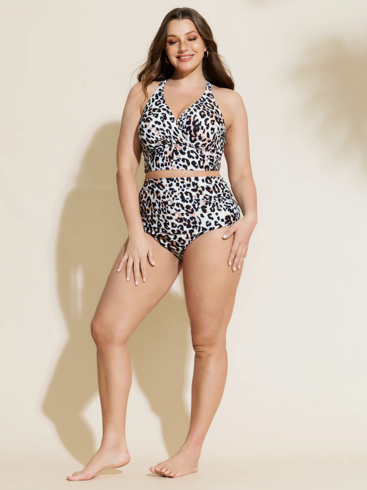 Leopard Print Ruched Tight-Fit Bikini Bottoms - Image 37