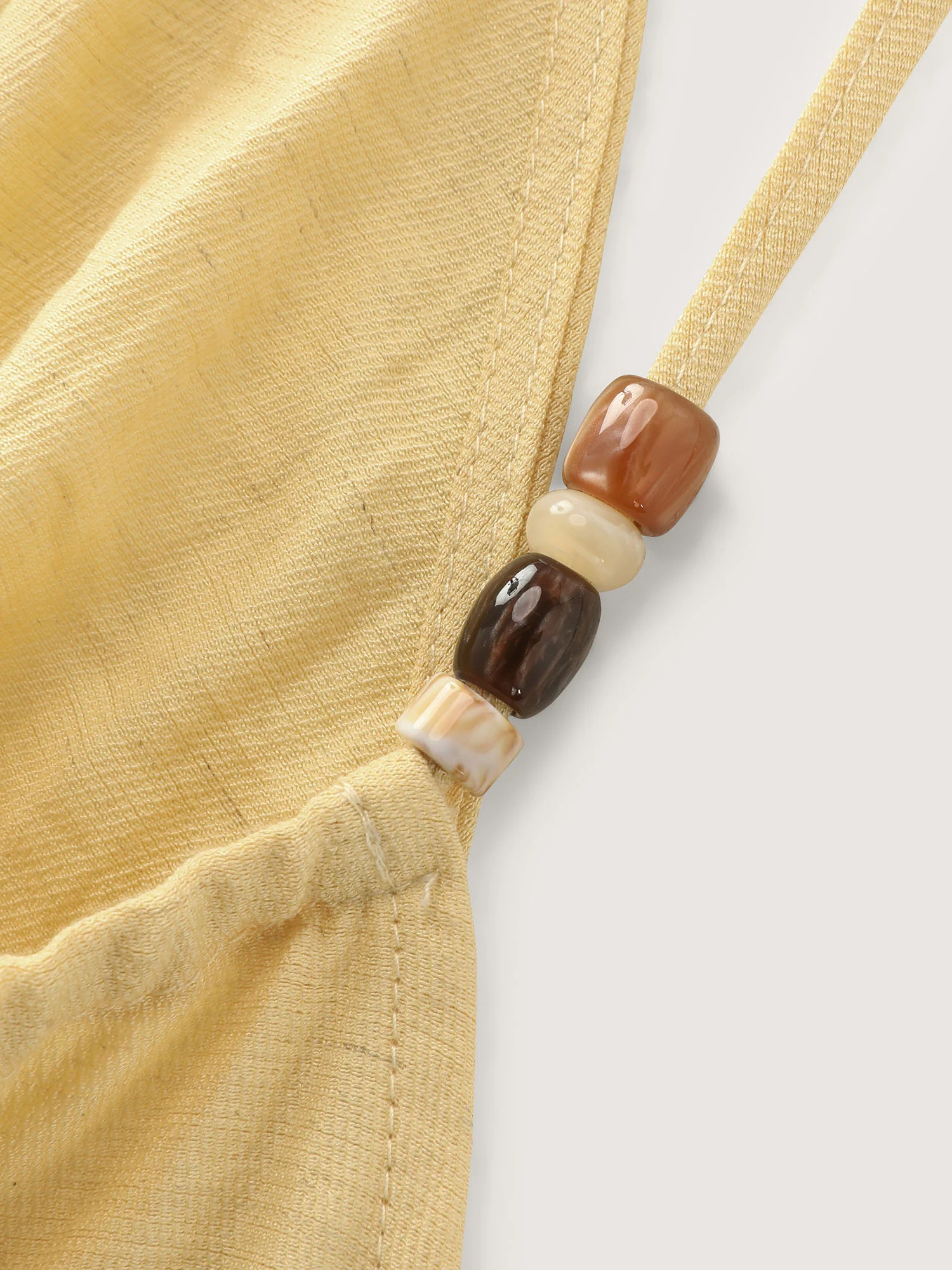 Linen Blend Halter Neckline Tank Top - Image 5