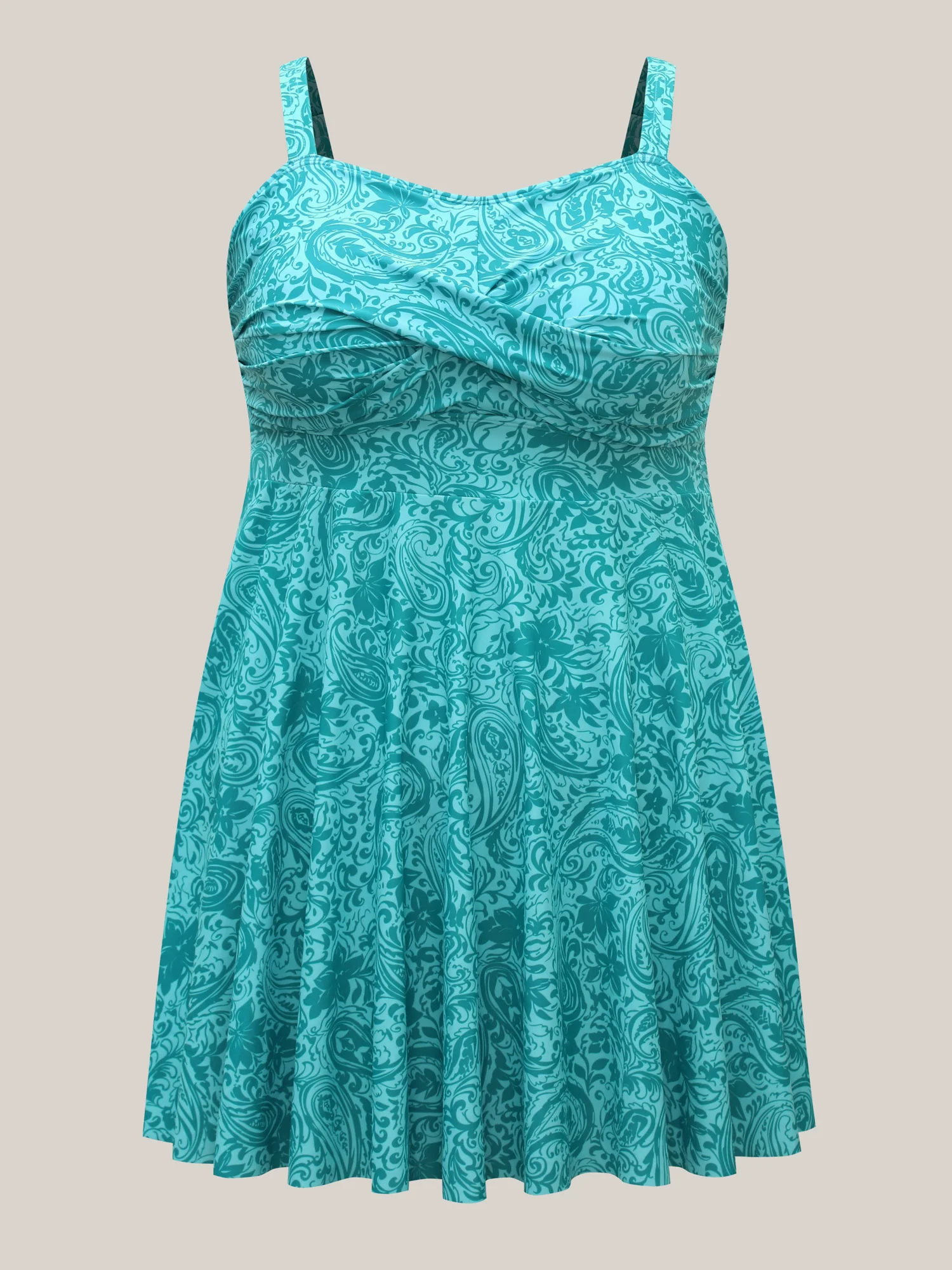Paisley Print Twist Front Swim Dress - Image 11