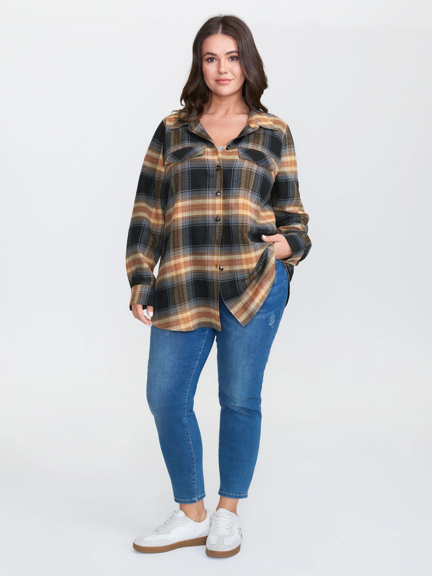 Plaid Print Button Down Shirt - Image 10