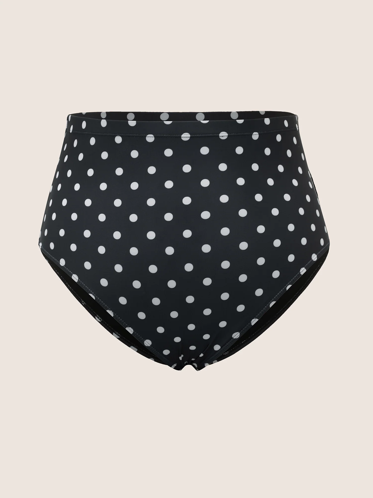 Polka Dot Crossover Ruched Flutter Hem Swim Dress - Image 15