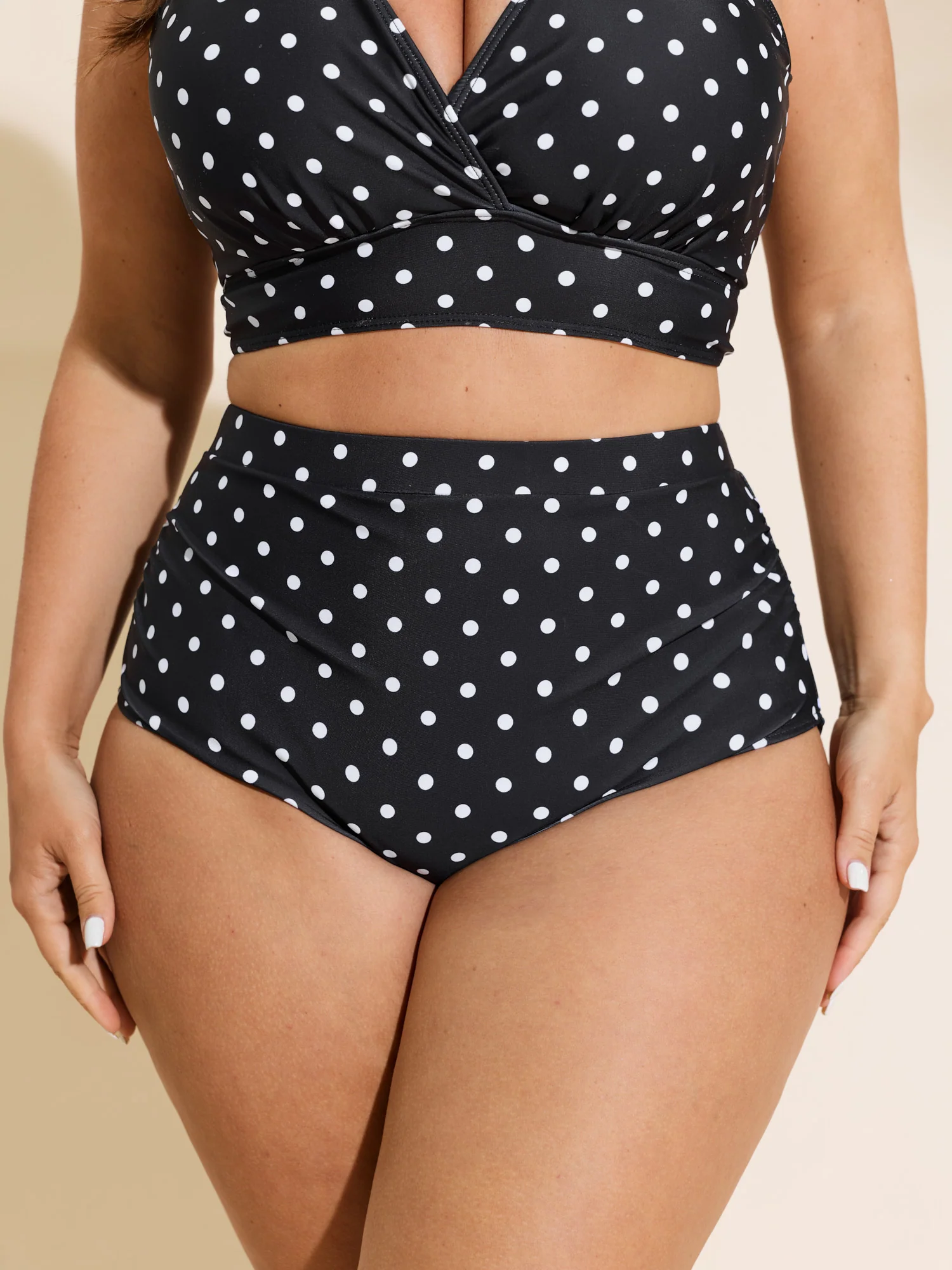 Polka Dots Skinny-Fit Bikini Bottoms