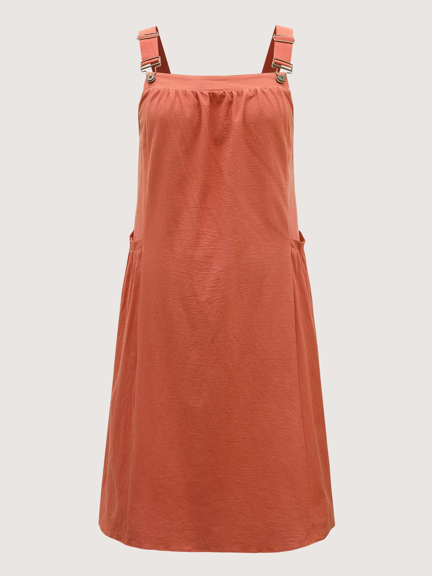 Pure Cotton Pleated Pockets Midi Dress - Image 42