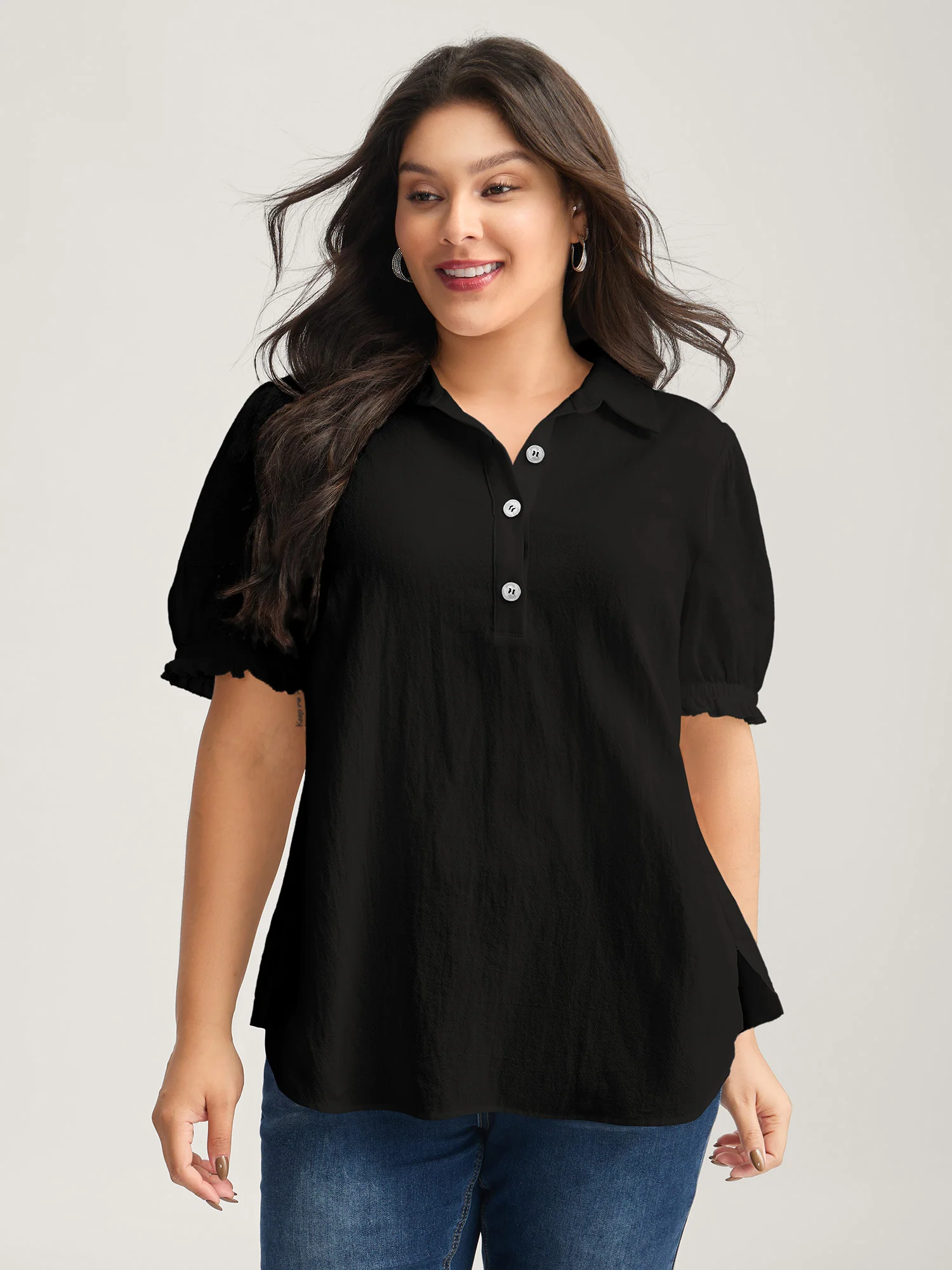 Pure Cotton Ruffled Puffy Sleeve Blouse - Image 10
