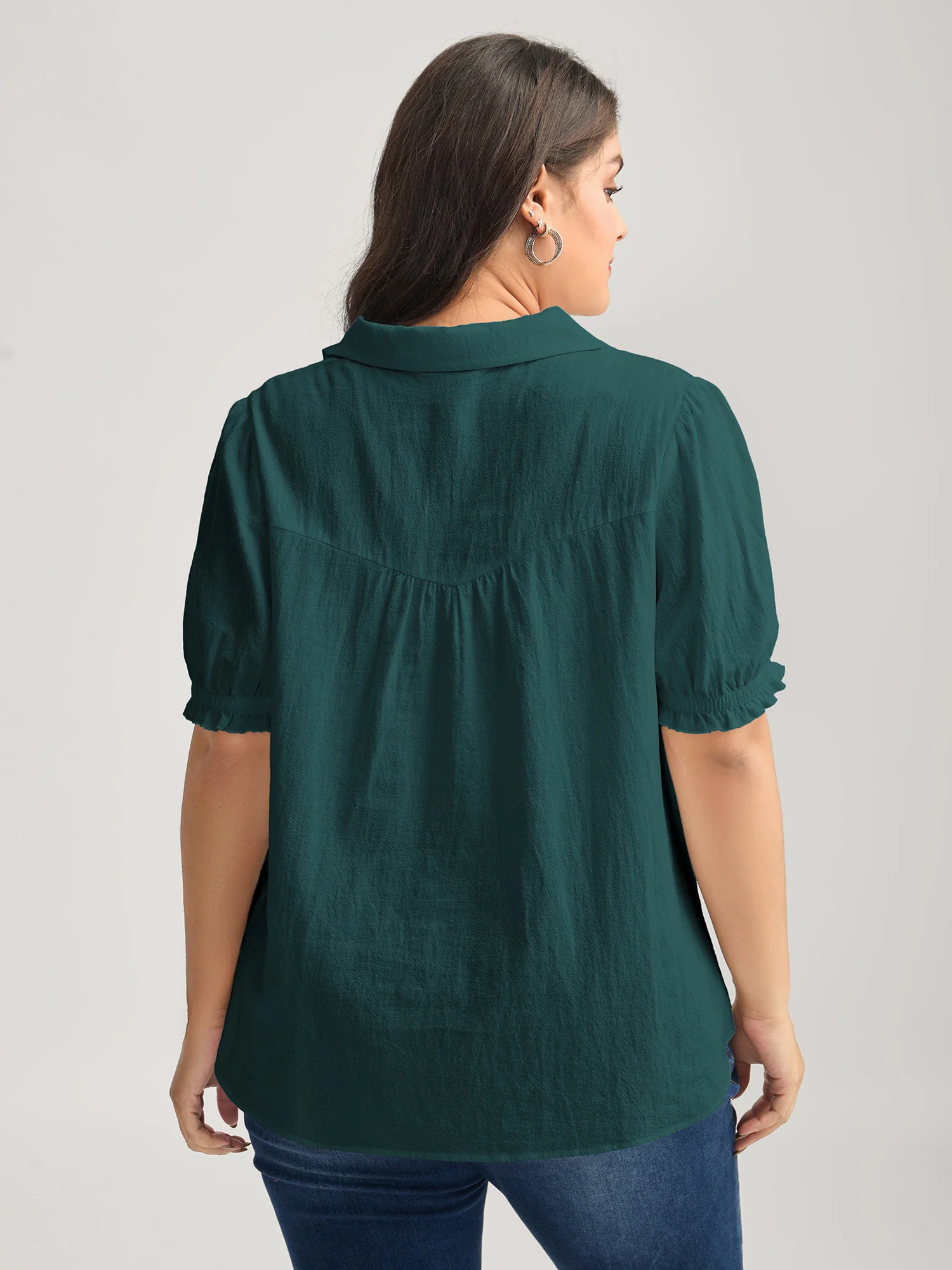 Pure Cotton Ruffled Puffy Sleeve Blouse - Image 4