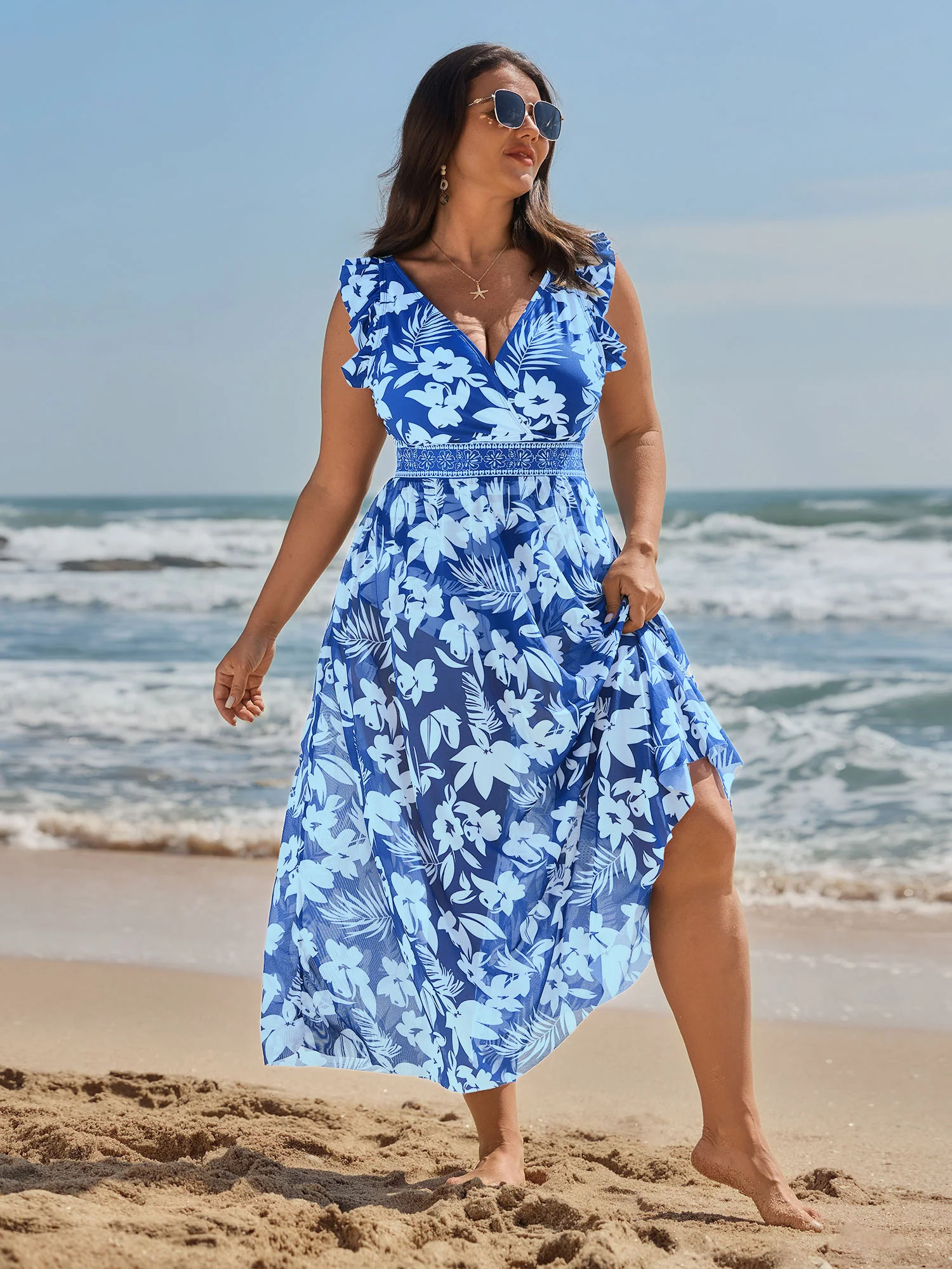 Sarong Set Tropical Print One-Piece Swim - Image 18