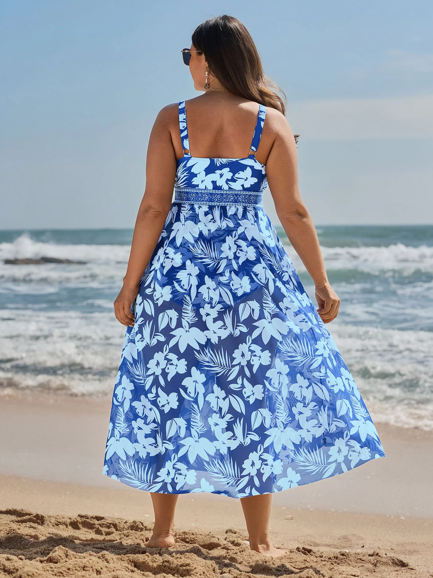 Sarong Set Tropical Print One-Piece Swim - Image 22