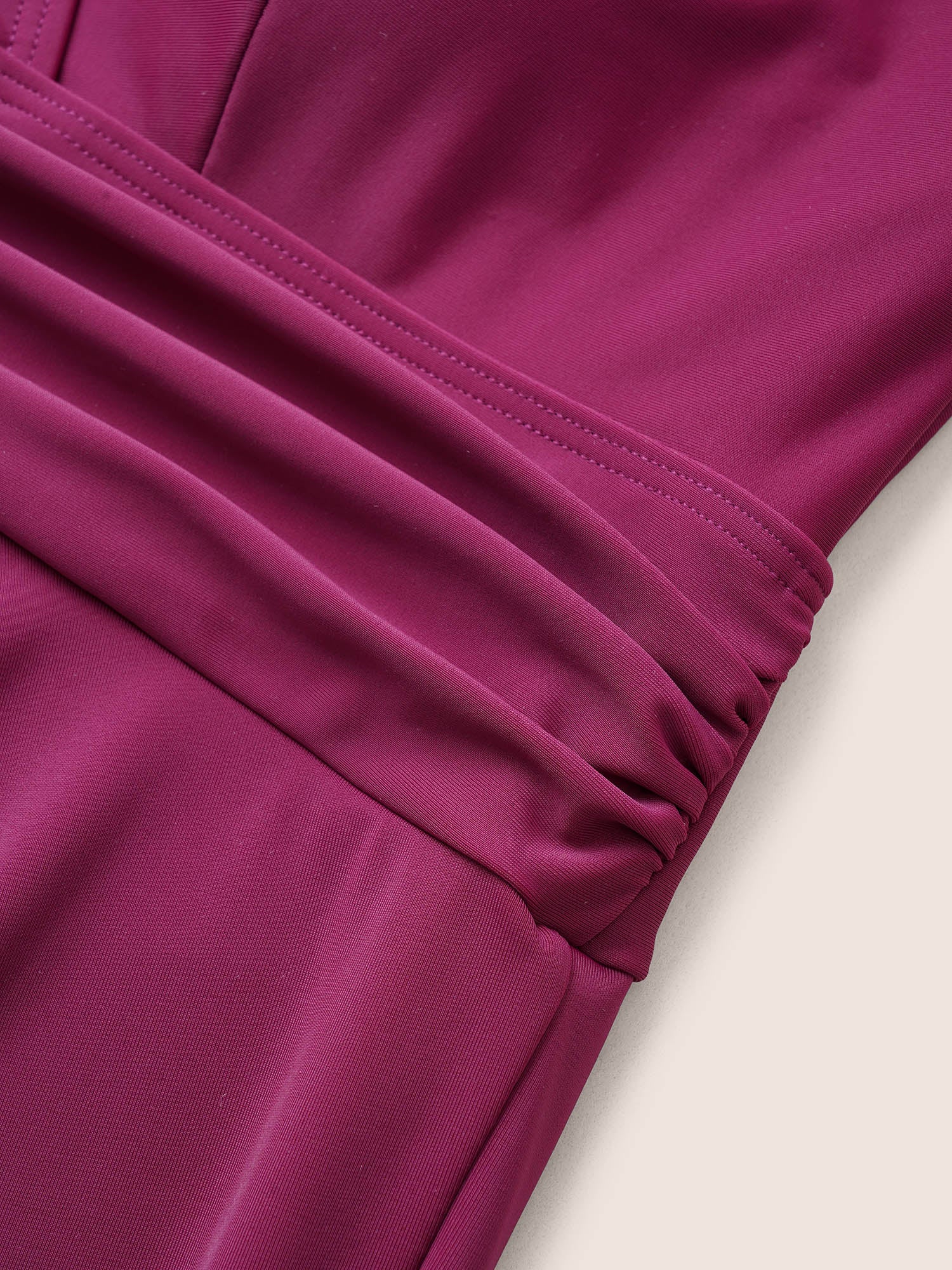 Solid Ruffle Hem Empire Waist Halter Neck Swim Dress - Image 15