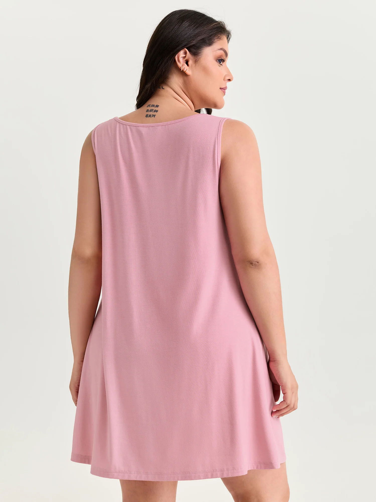 Supersoft Stretchy Pleated Flowy Lounge Dress - Image 5