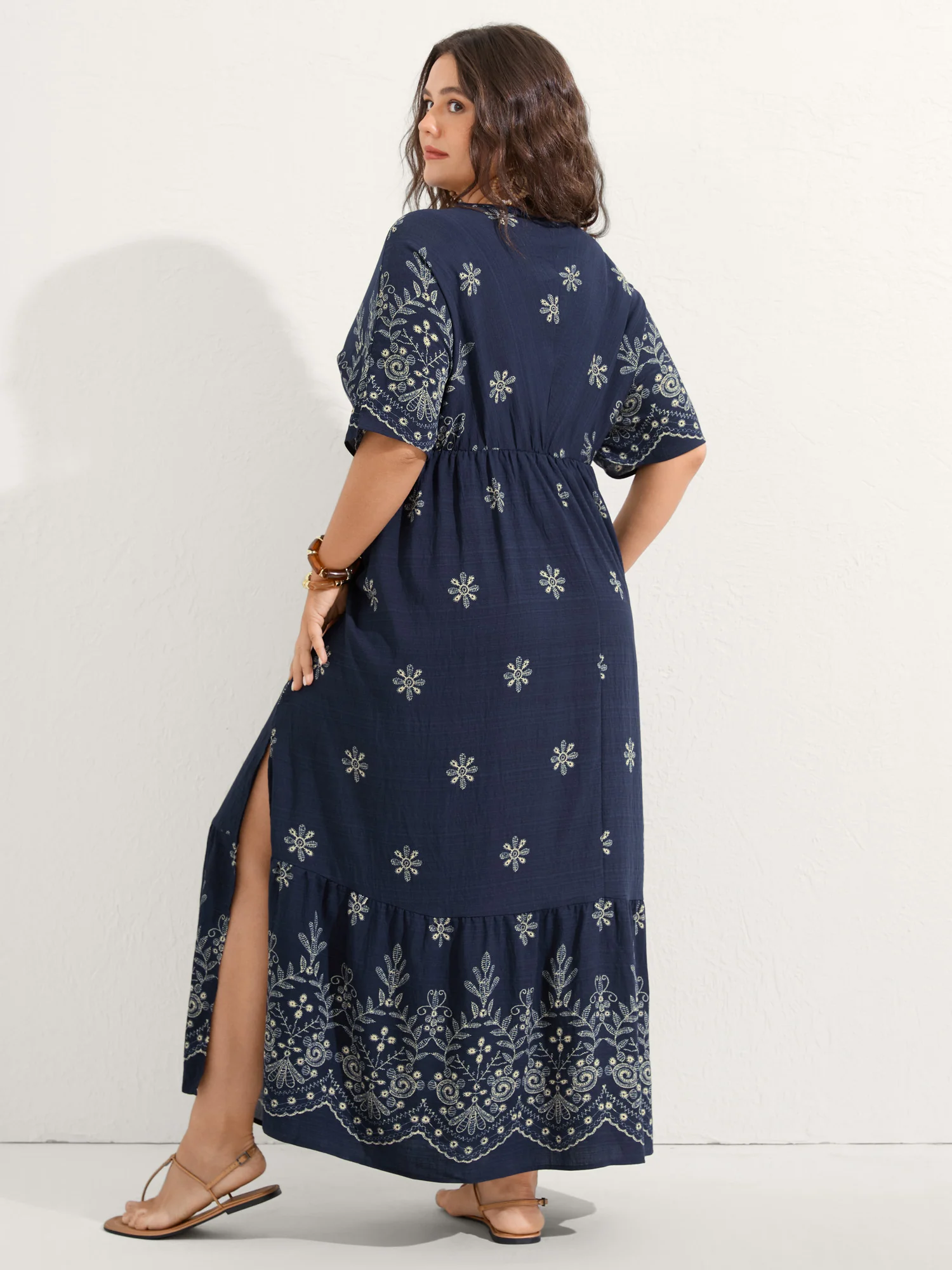 Surplice Neck Split Side Pockets Maxi Dress - Image 12