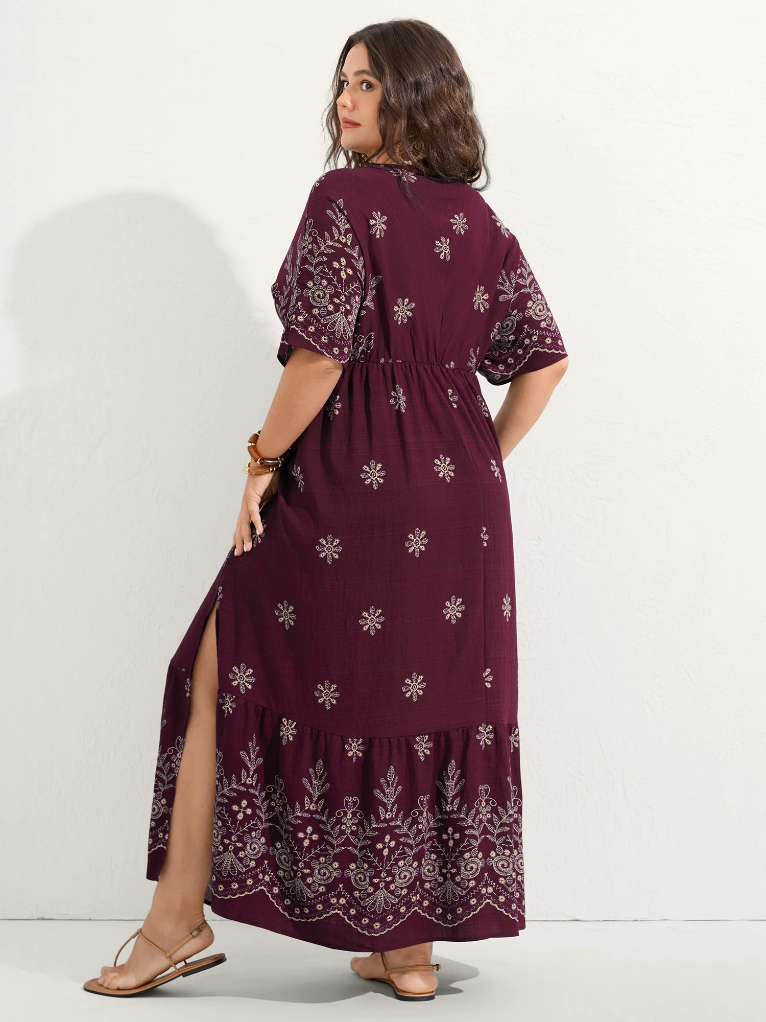 Surplice Neck Split Side Pockets Maxi Dress - Image 8
