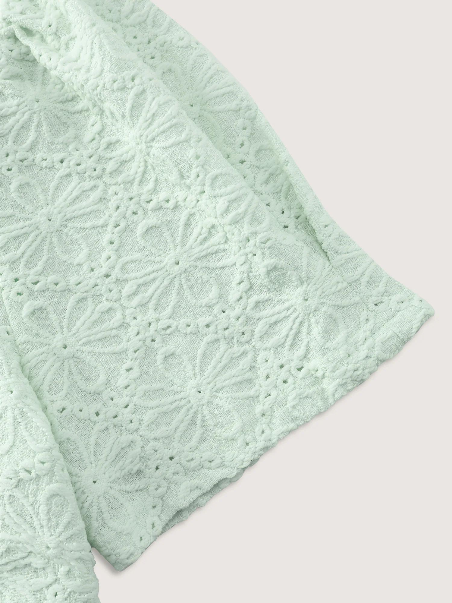Textured Button Detail Square Neckline Knit Top - Image 6