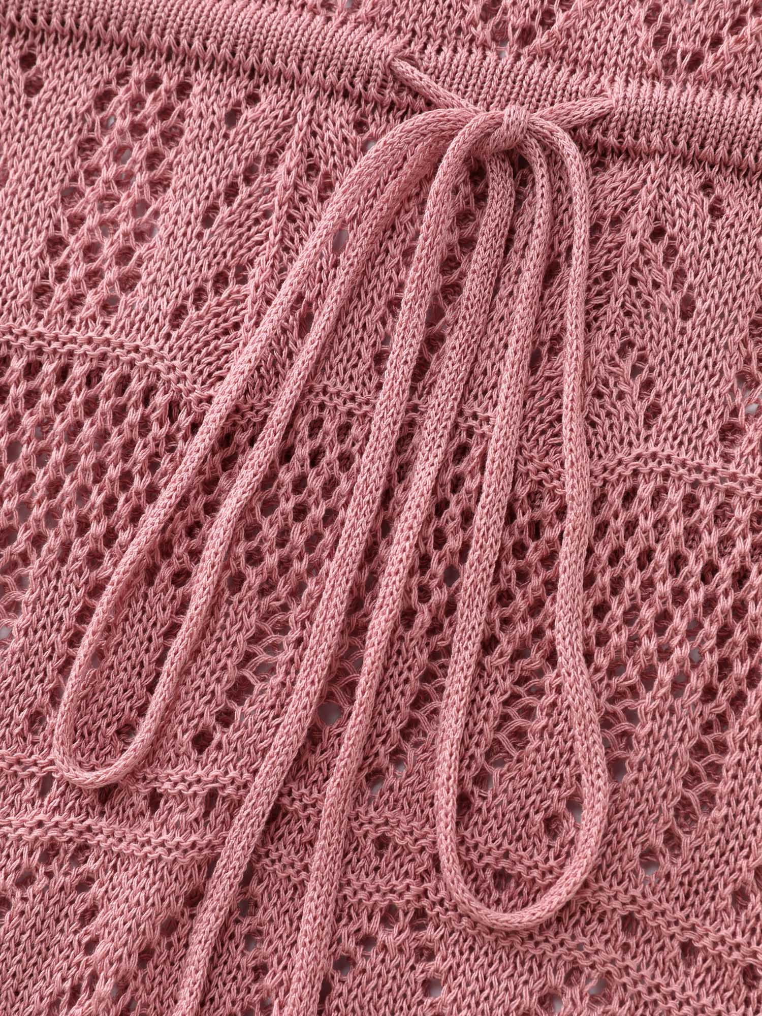 Textured Cut-Out Drawstring Swim Cover-Up - Image 6