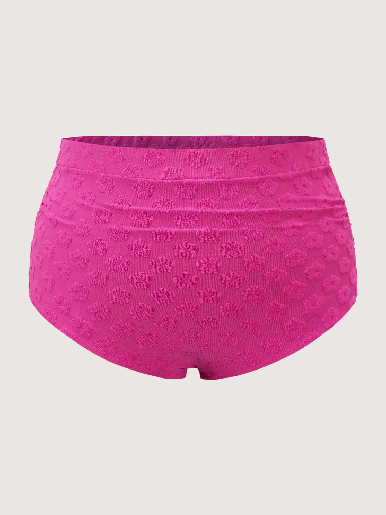 Textured Ruched High-Waisted Bikini Bottoms - Image 10