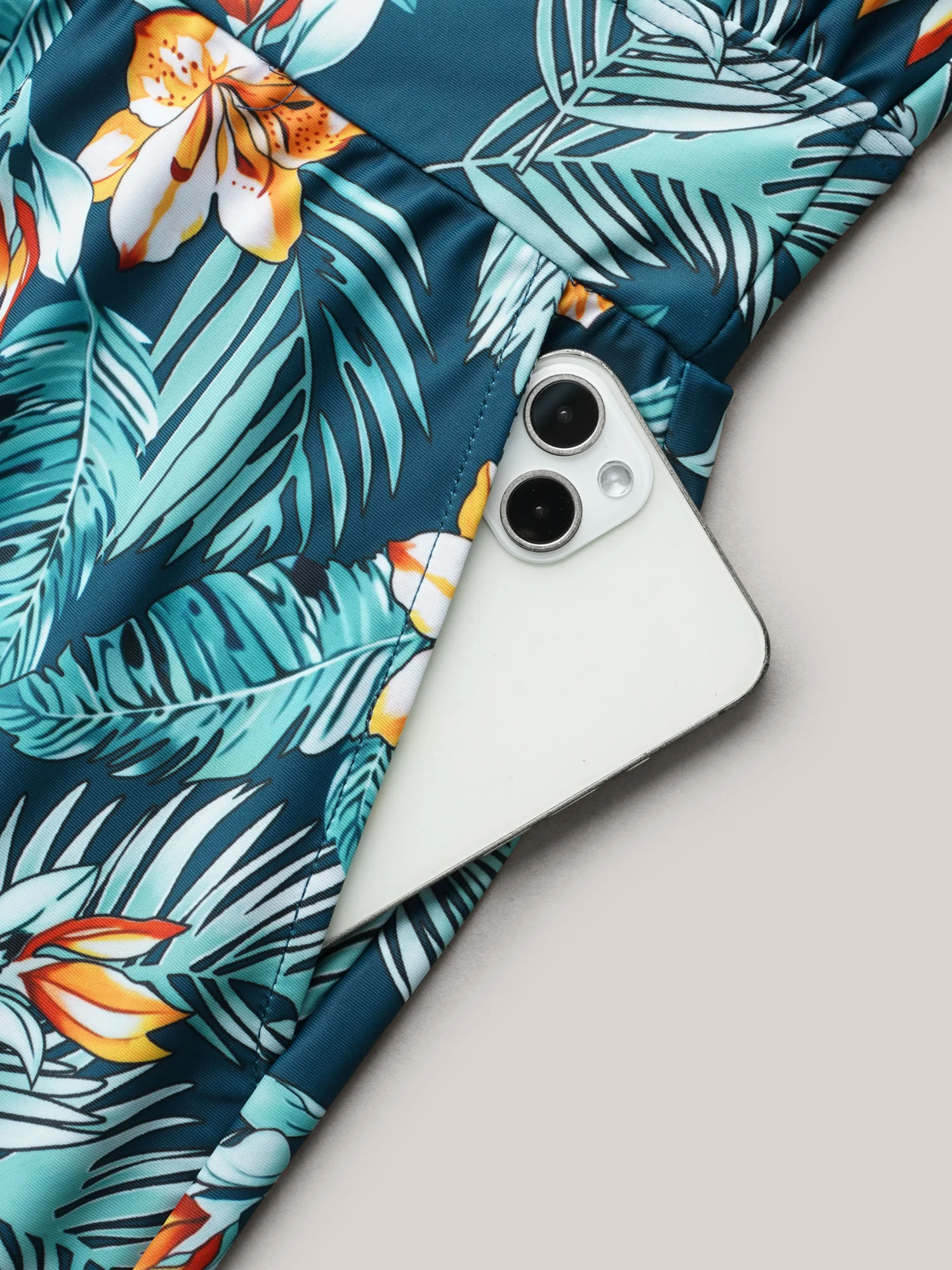 Tropical Flower Print Pockets One-Piece Swimsuit - Image 70