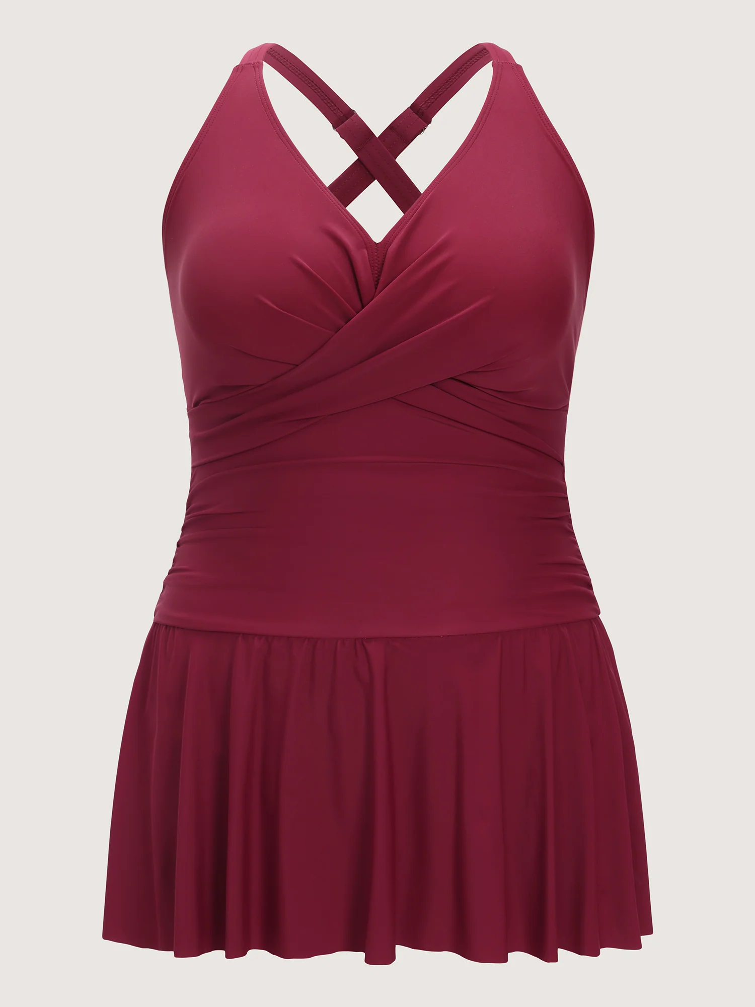 Twist-Front Fit And Flare Swim Dress - Image 7