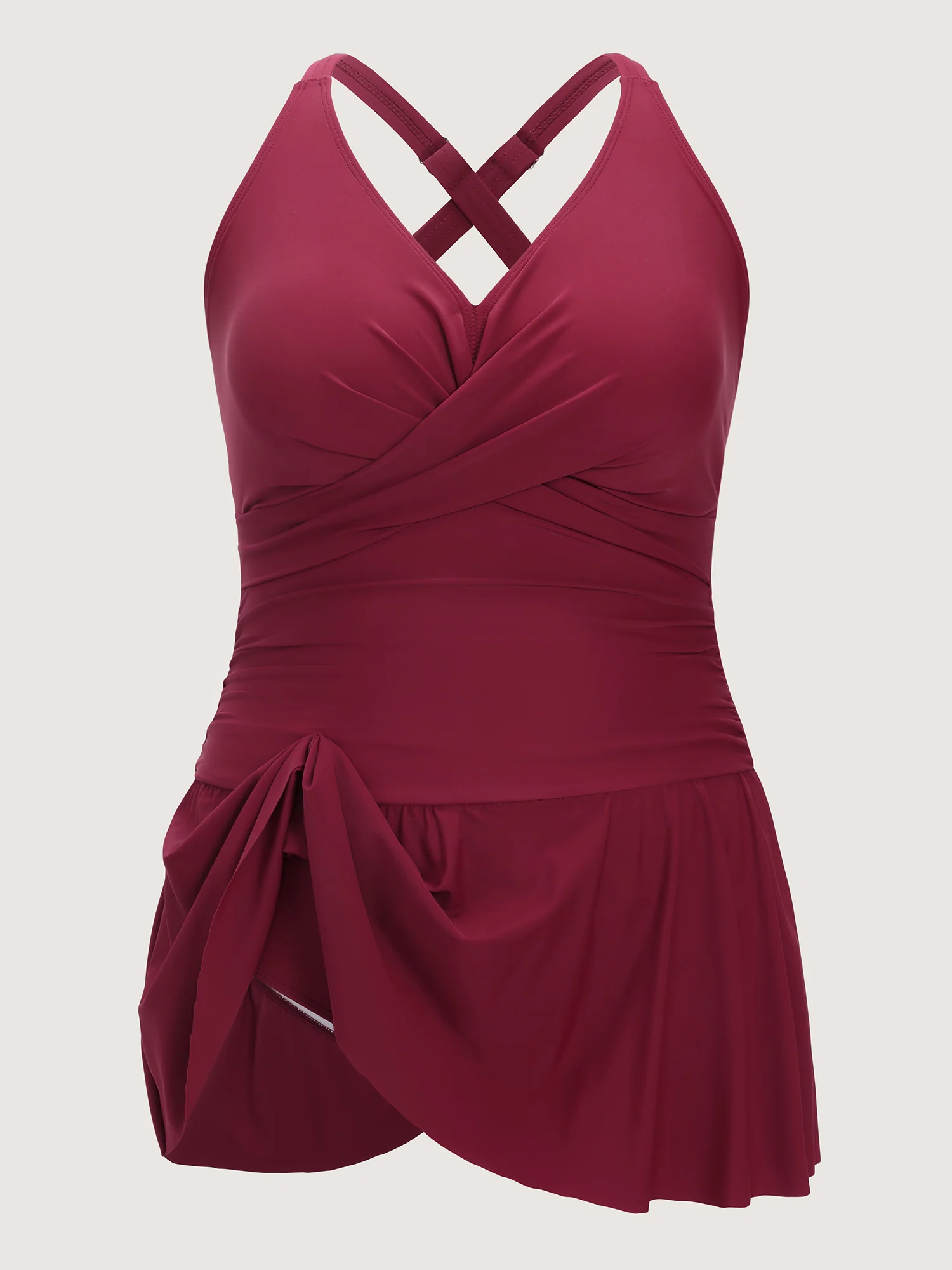 Twist-Front Fit And Flare Swim Dress - Image 8