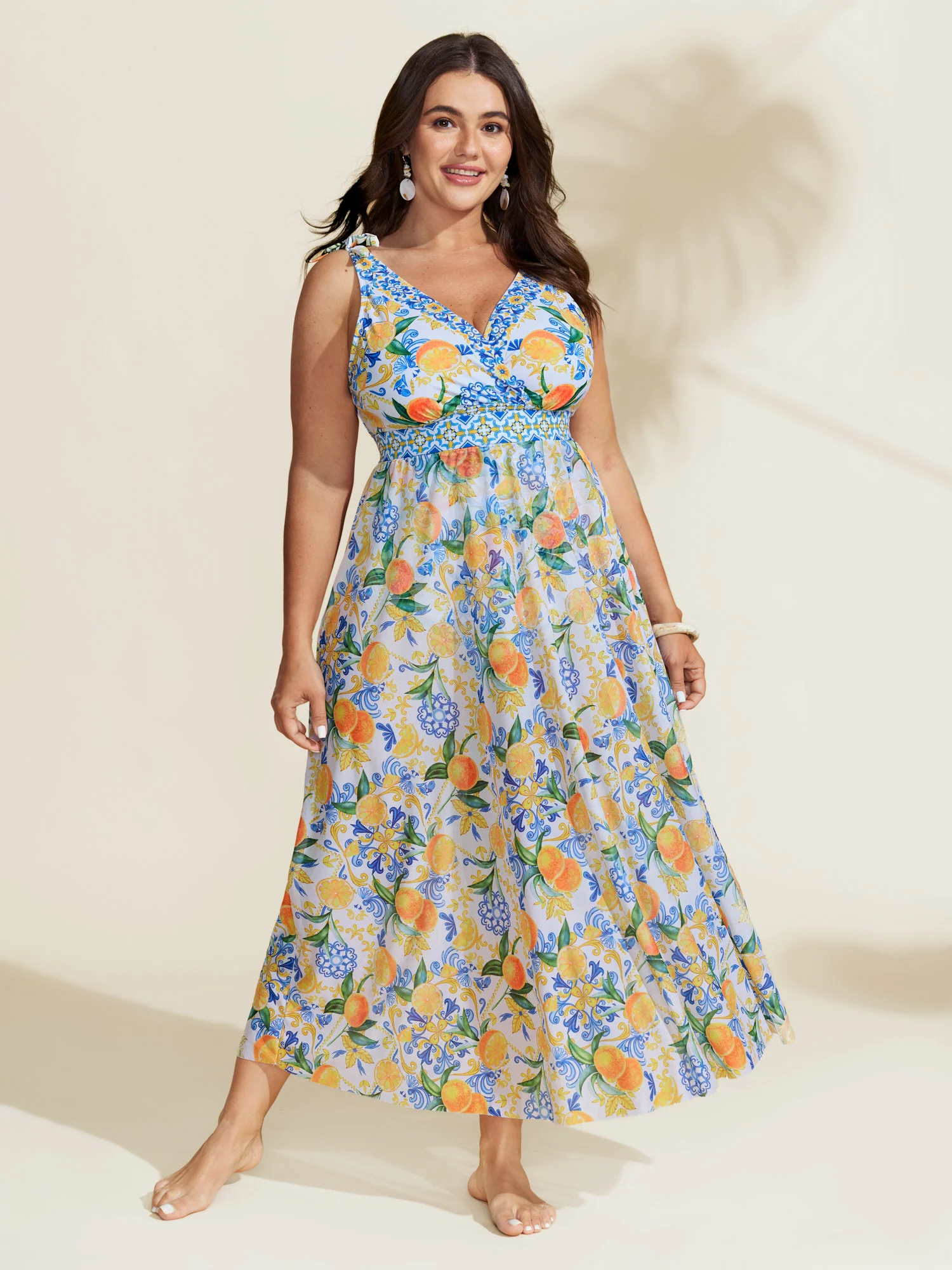 Two-Piece Citrus Print Sarong Swimsuit - Image 22