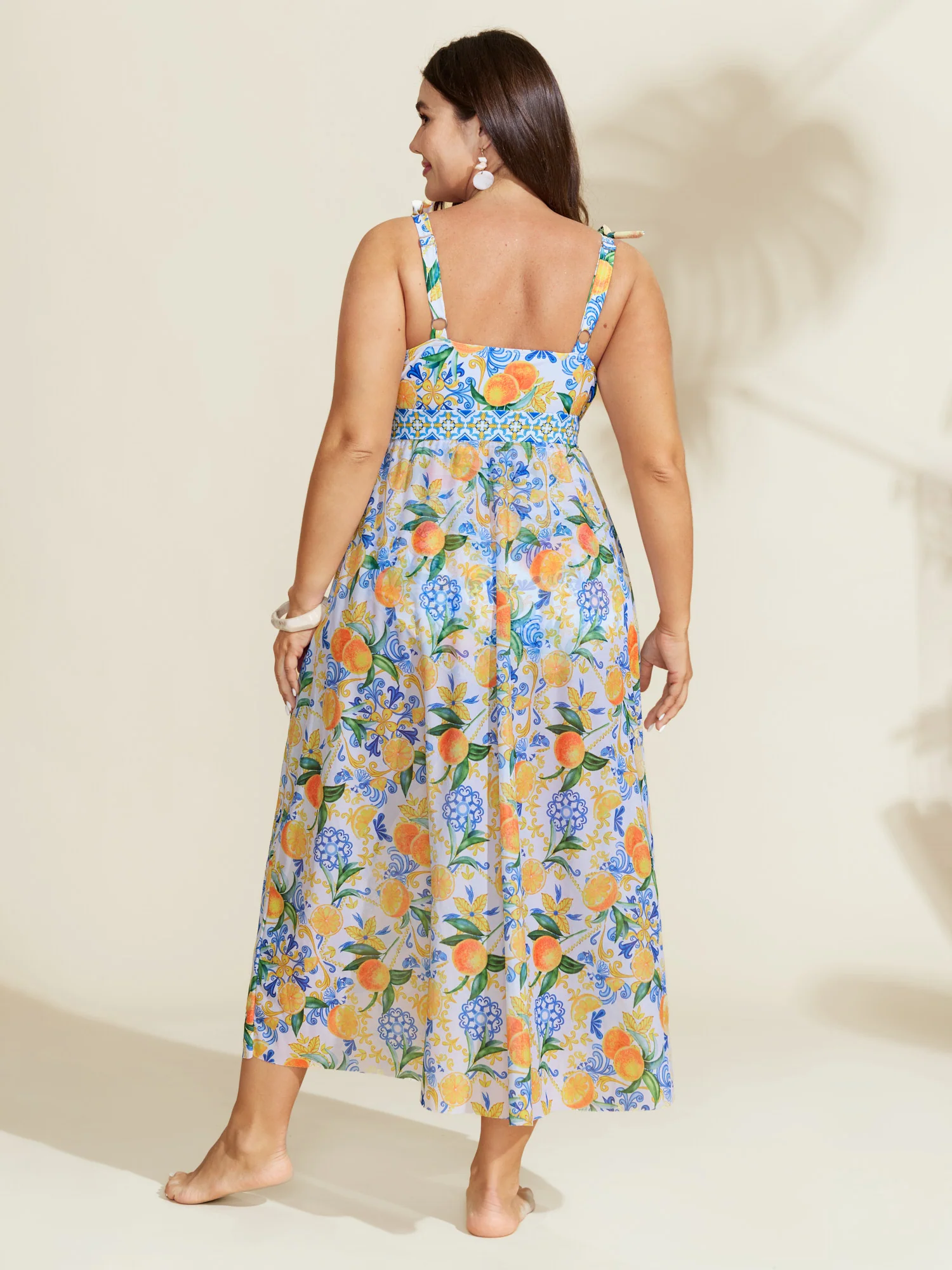 Two-Piece Citrus Print Sarong Swimsuit - Image 26