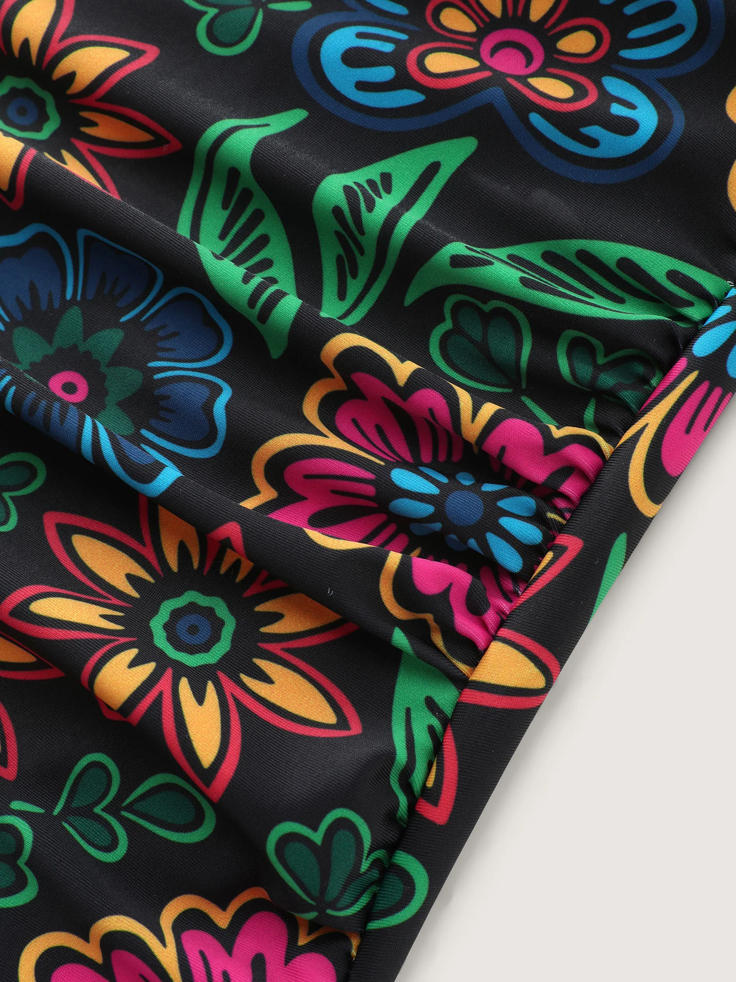 Two-Piece Sarong Floral Print One-Piece Swimsuit - Image 8