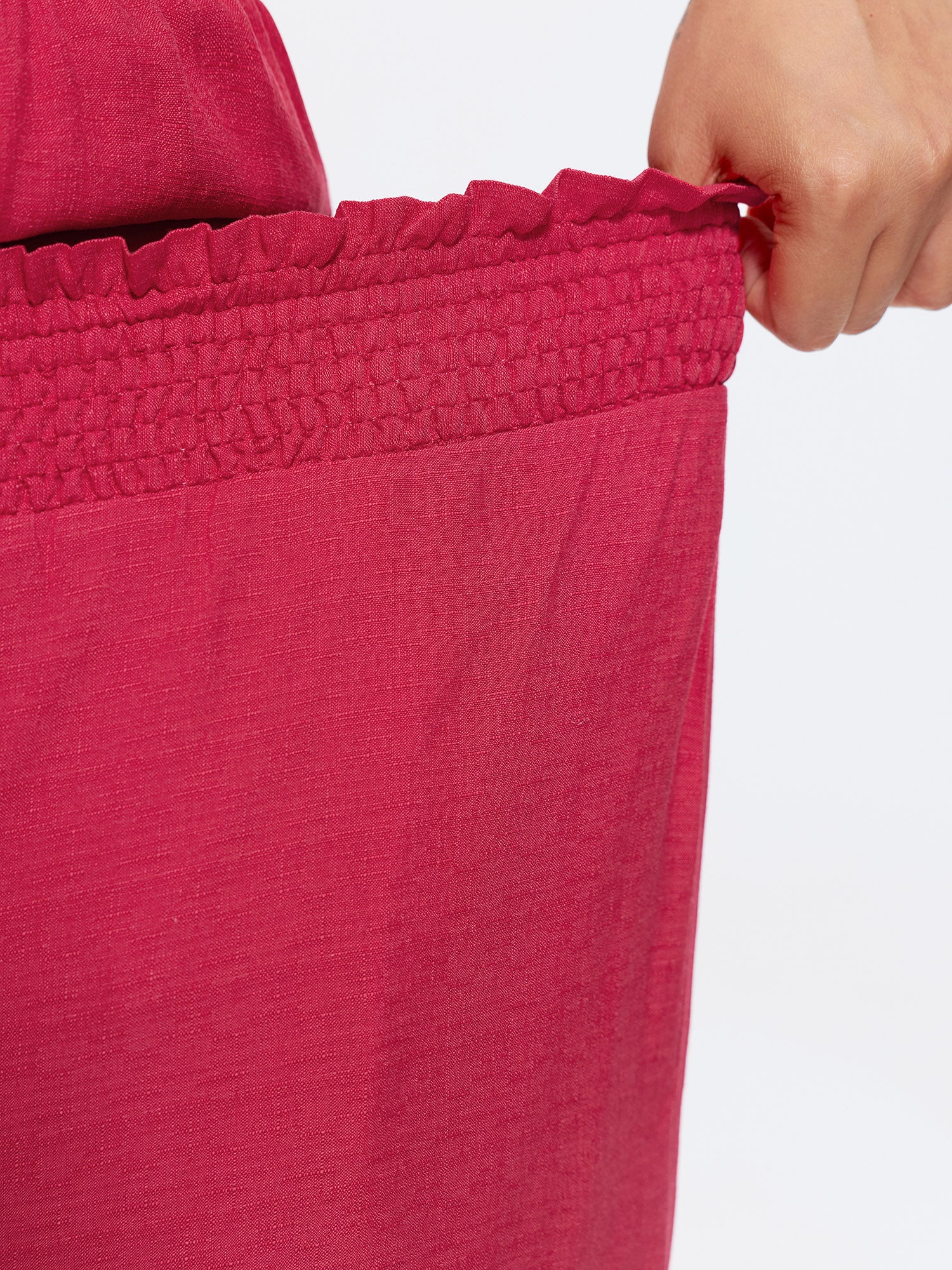 Wide Shirred Waistband Wide-Leg Pants - Image 3